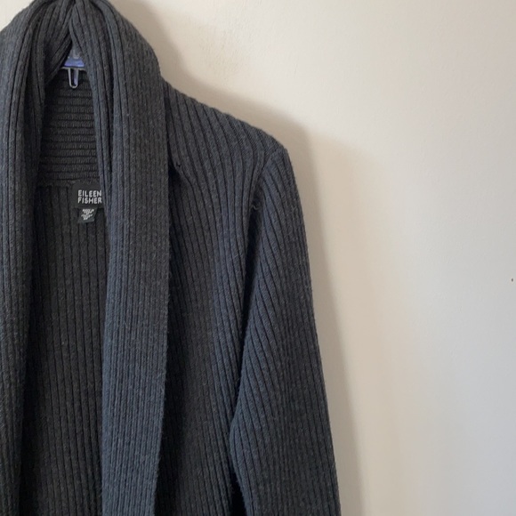 Eileen Fisher Open Front Wool Cardigan - Size M - Picture 4 of 8
